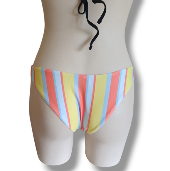 💥 Women's Multicolored Stripe High Leg Bikini Swim Bottoms - Picture 11 of 16